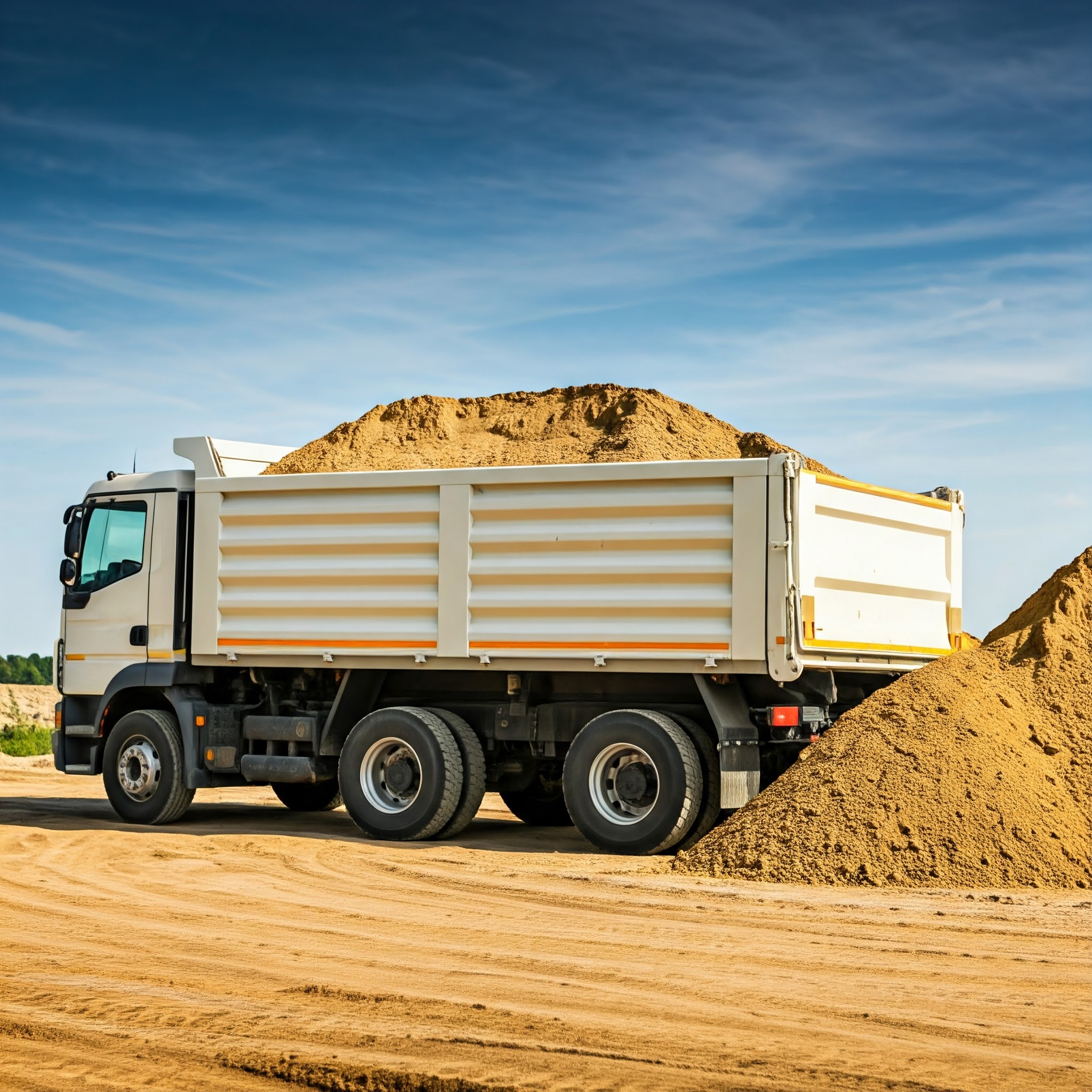 truck loaded with landscaping material