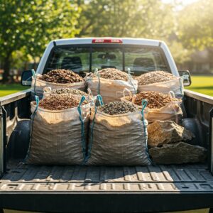 truck delivering landscape materials