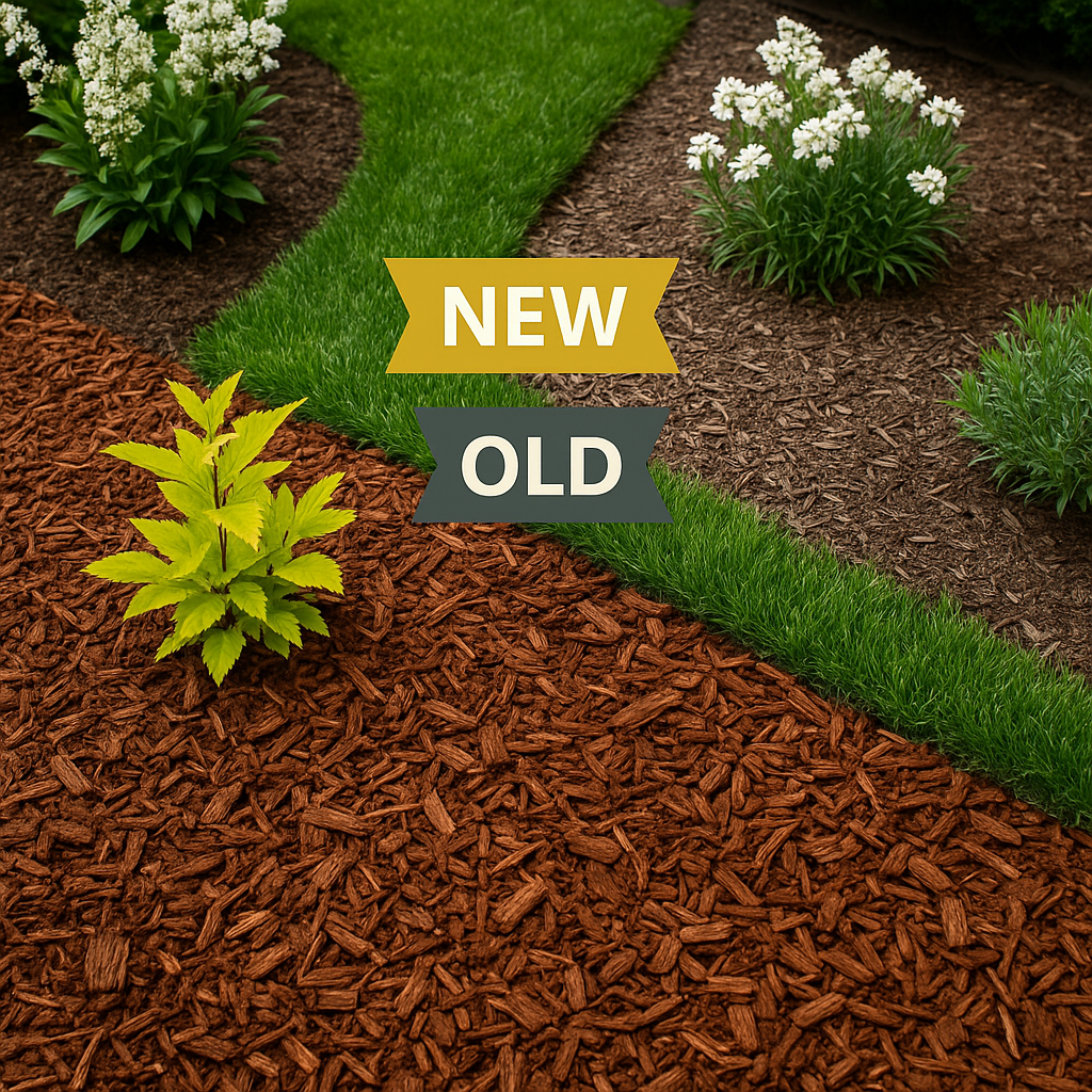 New versus old mulch
